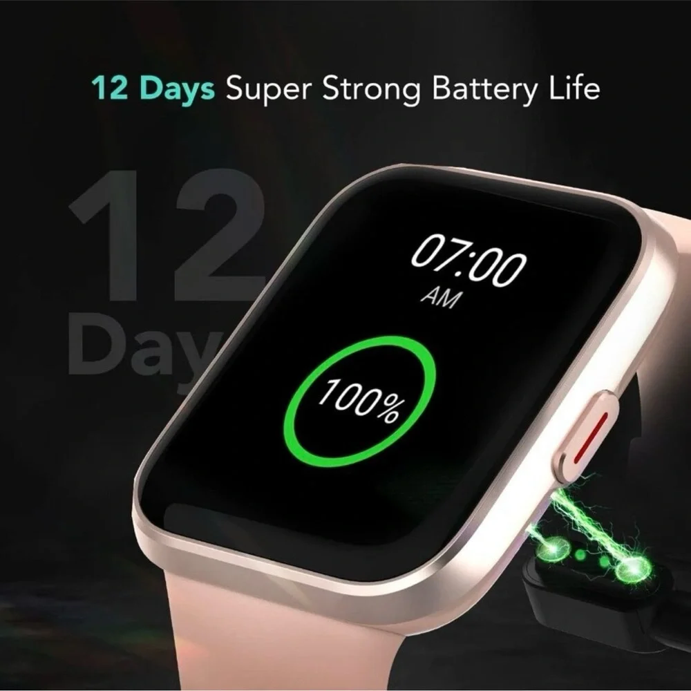 NIB SKG Pink Smart Watch V7 Pro Alexa Built-In Fitness Tracker IP68